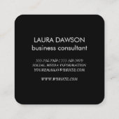 Carte De Visite Carré Monogramme de flamme vert Cercle et rayures (Dos)