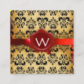 CARTE DE VISITE CARRÉ MONOGRAMME DE PARCHEMENT DE SCEAUX DE CIRE ROUGE (Dos)