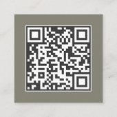 Carte De Visite Carré Monogramme d'égout moderne QR Code (Dos)