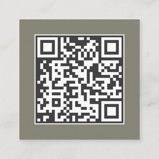 Carte De Visite Carré Monogramme d'égout moderne QR Code (Dos)