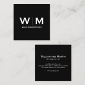 Carte De Visite Carré Monogramme | Directeur (Devant / Derrière)