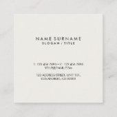 Carte De Visite Carré Monogramme d'or élégant en lin classique Brown mod (Dos)