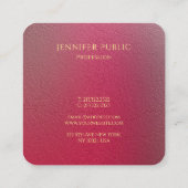 Carte De Visite Carré Monogramme d'or moderne Modèle d'apparence structu (Dos)
