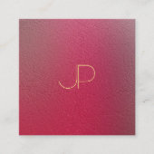 Carte De Visite Carré Monogramme d'or moderne Structure texturé Cool de  (Devant)