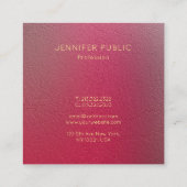 Carte De Visite Carré Monogramme d'or moderne Structure texturé Cool de  (Dos)