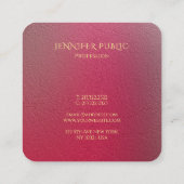 Carte De Visite Carré Monogramme d'or Structuré Texturé Modèle (Dos)