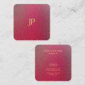 Carte De Visite Carré Monogramme d'or Structuré Texturé Modèle (Devant / Derrière)