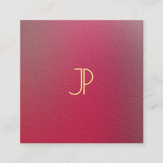 Carte De Visite Carré Monogramme d'or Structuré Texturé Modèle (Devant)