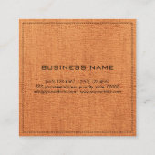 Carte De Visite Carré Monogramme Elégant Canvas Orange Moderne (Dos)