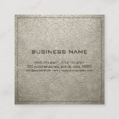 Carte De Visite Carré Monogramme Élégant Cuir Os Moderne (Dos)