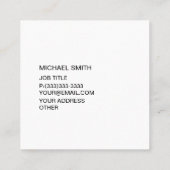 Carte De Visite Carré Monogramme élégant de filigrane (Dos)