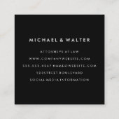 Carte De Visite Carré Monogramme Elegant Faux Gold Grunge (Dos)