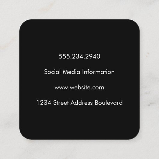 Carte De Visite Carré Monogramme Elegant Grey Parties scintillant (Dos)