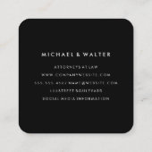 Carte De Visite Carré Monogramme Elégant métal Faux Or (Dos)