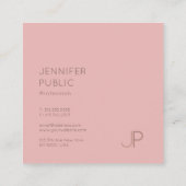 Carte De Visite Carré Monogramme Elegant Plain Moderne Design tendance L (Dos)