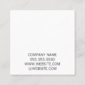 Carte De Visite Carré Monogramme élégant simple (Dos)