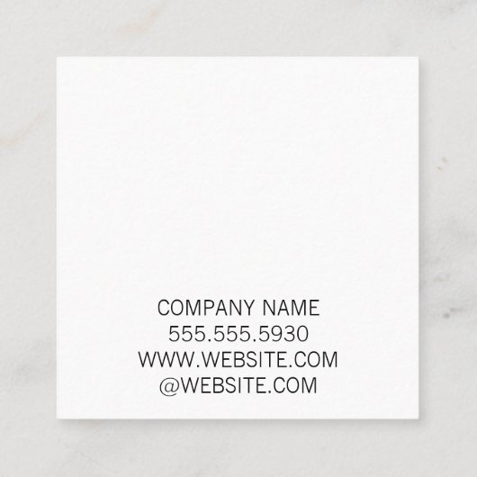 Carte De Visite Carré Monogramme élégant simple (Dos)