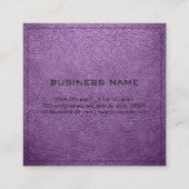 Carte De Visite Carré Monogramme élégant violet africain moderne cuir (Dos)