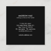 Carte De Visite Carré Monogramme en cuivre or Rose simple et moderne (Dos)