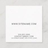 Carte De Visite Carré Monogramme et nom de script moderne (Dos)