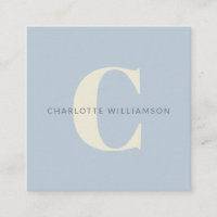 Monogramme et nom personnalisés simples en bleu