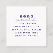 Carte De Visite Carré Monogramme exotique tropical Soins de peau Beauté (Dos)