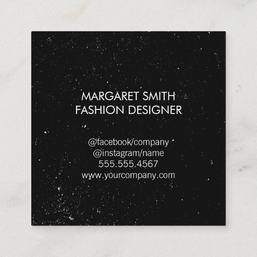 Carte De Visite Carré Monogramme / Expressif (Dos)