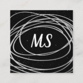 Carte De Visite Carré Monogramme / Expressif (Devant)