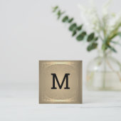 Carte De Visite Carré Monogramme | Gold Décor Carré frontalier (Debout devant)