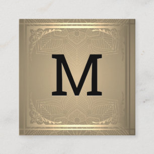 Carte De Visite Carré Monogramme   Gold Décor Carré frontalier