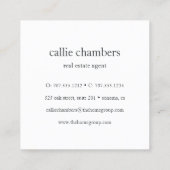 Carte De Visite Carré Monogramme gris Taupe (Dos)