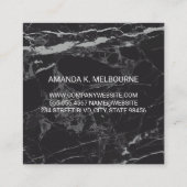 Carte De Visite Carré Monogramme | Huile d'or| Marbre noir (Dos)