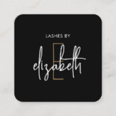 Carte De Visite Carré Monogramme Lashes Beauté Esthétique (Devant)