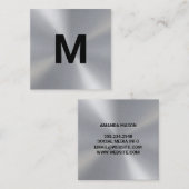 Carte De Visite Carré Monogramme | Metallique (Devant / Derrière)