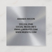 Carte De Visite Carré Monogramme | Metallique (Dos)