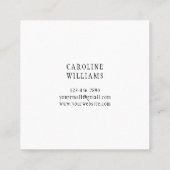 Carte De Visite Carré Monogrammé Minimal tendance Unique Feminine Bleu (Dos)