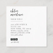 Carte De Visite Carré Monogramme minimaliste moderne chic (Dos)