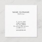 Carte De Visite Carré Monogramme moderne d'accent de cercle d'or de (Dos)