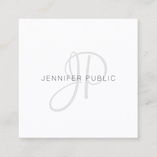 Carte De Visite Carré Monogramme Moderne Design élégant Modèle chic (Devant)