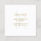 Carte De Visite Carré Monogramme Moderne Elégant Faux Lime Green Foil (Dos)