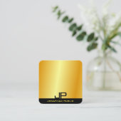 Carte De Visite Carré Monogramme moderne élégant or Modèle look (Debout devant)