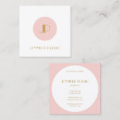 Carte De Visite Carré Monogramme moderne Modèle Élégant rose rose rose o (Devant / Derrière)