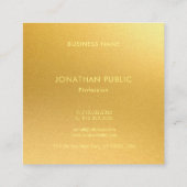 Carte De Visite Carré Monogramme Moderne Or Elégant Modèle Luxueux (Dos)