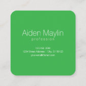 Carte De Visite Carré Monogramme moderne | Pale & Kelly Green (Dos)