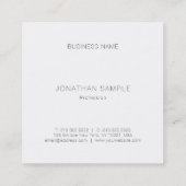 Carte De Visite Carré Monogramme Moderne Simple Professionnel Élégant (Dos)