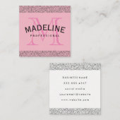 Carte De Visite Carré Monogramme Motif (Devant / Derrière)