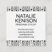 Carte De Visite Carré Monogramme | Motif Boho (Dos)