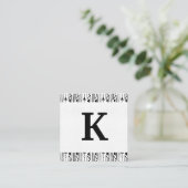 Carte De Visite Carré Monogramme | Motif Boho (Debout devant)