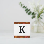 Carte De Visite Carré Monogramme | Motif Paisley (Debout devant)