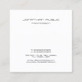 Carte De Visite Carré Monogramme noir blanc tendance initial élégant mod (Dos)